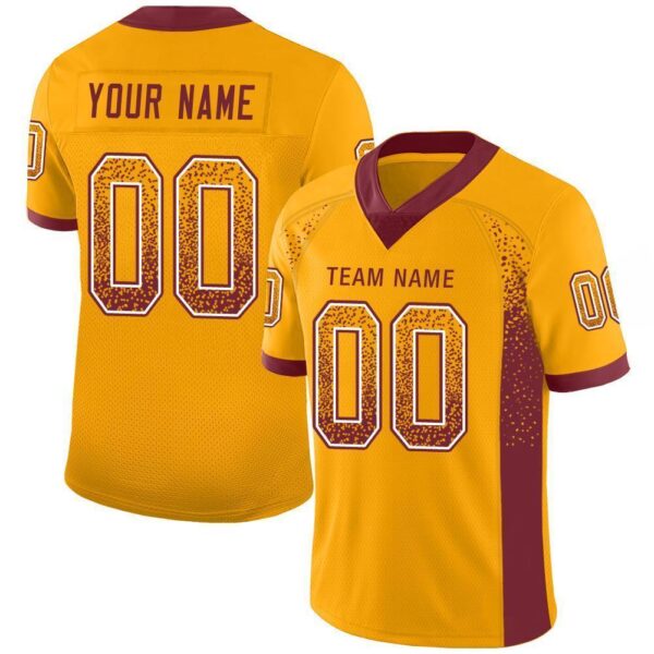 washington_0045 Custom Gold Burgundy-White Drift Fashion Football Jersey