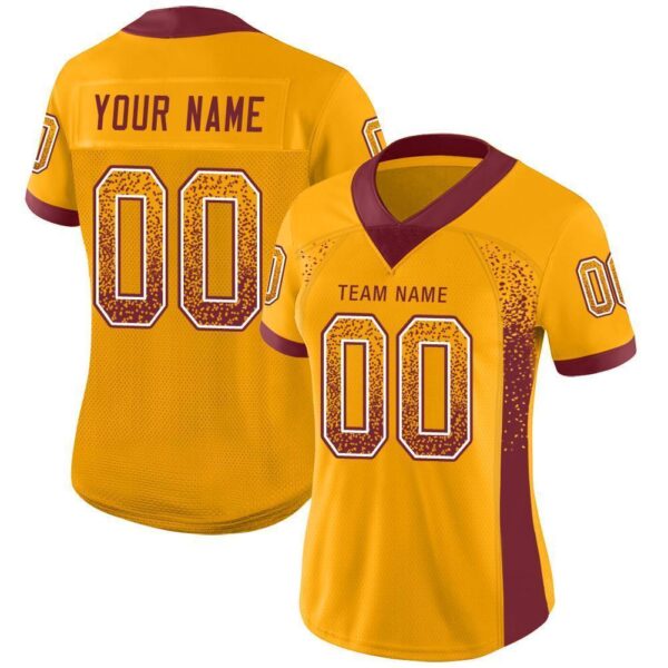 washington_0046 Custom Gold Burgundy-White Drift Fashion Football Jersey