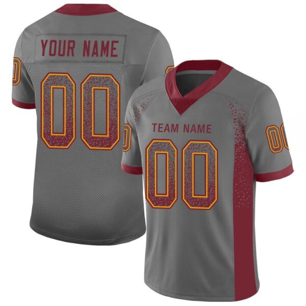 washington_0047 Custom Gray Burgundy-Gold Drift Fashion Football Jersey