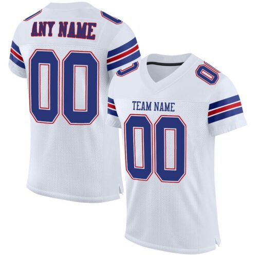 white_0001 Custom White Royal-Red Mesh Authentic Football Jersey
