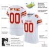 Custom White Scarlet-Gold Mesh Authentic Football Jersey