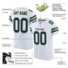 Custom White Navy-Neon Green Mesh Authentic Football Jersey