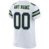 Custom White Navy-Neon Green Mesh Authentic Football Jersey