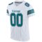 Custom White Teal-Black Mesh Authentic Football Jersey