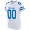 Custom White Panther Blue-Light Gray Mesh Authentic Football Jersey