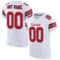 white_0021 Custom White Red-Navy Mesh Authentic Football Jersey