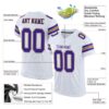 Custom White Purple-Old Gold Mesh Authentic Football Jersey