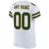 Custom White Green-Gold Mesh Authentic Football Jersey