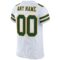 white_0026-3 Custom White Green-Gold Mesh Authentic Football Jersey