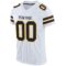 white_0027-2 Custom White Black-Gold Mesh Authentic Football Jersey