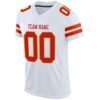 Custom White Scarlet-Gold Mesh Authentic Football Jersey