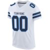 Custom White Navy-Powder Blue Mesh Authentic Football Jersey