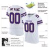 Custom White Purple-Old Gold Mesh Authentic Football Jersey