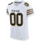 white_0042-2 Custom White Black-Gold Mesh Authentic Football Jersey