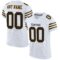 white_0042 Custom White Black-Gold Mesh Authentic Football Jersey