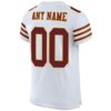 Custom White Burgundy-Gold Mesh Authentic Football Jersey