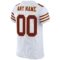Custom White Burgundy-Gold Mesh Authentic Football Jersey