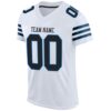 Custom White Black-Panther Blue Mesh Authentic Football Jersey