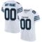 white_0048 Custom White Black-Panther Blue Mesh Authentic Football Jersey