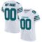 white_0051 Custom White Teal-Black Mesh Authentic Football Jersey