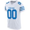 Custom White Panther Blue-Light Gray Mesh Authentic Football Jersey