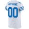 Custom White Panther Blue-Light Gray Mesh Authentic Football Jersey
