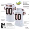 Custom White Black-Orange Mesh Authentic Football Jersey