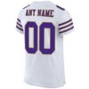 Custom White Purple-Old Gold Mesh Authentic Football Jersey
