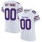 white_0062 Custom White Purple-Old Gold Mesh Authentic Football Jersey