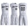 Custom White Black Round Neck Suit Basketball Jersey