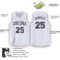 Custom White Black V-Neck Basketball Jersey
