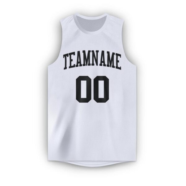 Custom White Black Round Neck Basketball Jersey
