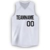 Custom White Black V-Neck Basketball Jersey