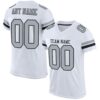 Custom White Silver-Black Mesh Authentic Football Jersey