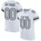 white_0210 Custom White Silver-Black Mesh Authentic Football Jersey