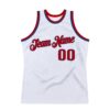 Custom White Red-Royal Authentic Throwback Basketball Jersey