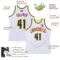 Custom White Navy-Gold Authentic Throwback Basketball Jersey