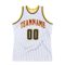 Custom White Navy-Gold Authentic Throwback Basketball Jersey