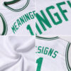 Custom White Hunter Green-Navy Authentic Throwback Basketball Jersey