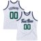 Custom White Hunter Green-Navy Authentic Throwback Basketball Jersey