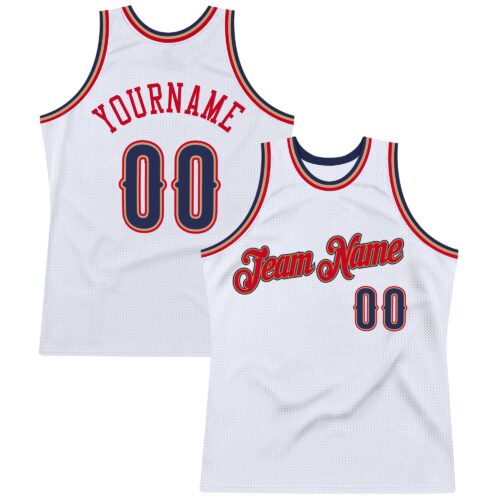 white_0447 Custom White Navy-Red Authentic Throwback Basketball Jersey