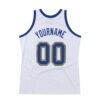 Custom White Royal-Gold Authentic Throwback Basketball Jersey