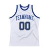Custom White Royal-Gold Authentic Throwback Basketball Jersey