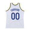 Custom White Royal-Gold Authentic Throwback Basketball Jersey
