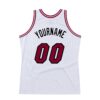 Custom White Maroon-Black Authentic Throwback Basketball Jersey