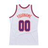 Custom White Purple-Orange Authentic Throwback Basketball Jersey