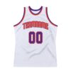 Custom White Purple-Orange Authentic Throwback Basketball Jersey
