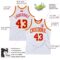 Custom White Red-Gold Authentic Throwback Basketball Jersey