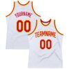 Custom White Red-Gold Authentic Throwback Basketball Jersey