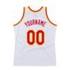 Custom White Red-Gold Authentic Throwback Basketball Jersey